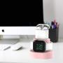 Moretek Charger Stand for Apple Watch 38mm 42mm 40mm 44mm iWatch Series 1 2 3 4 5 Apple Watch Charging Stand Holder, AirPods Accessory Charger Dock (Pink)