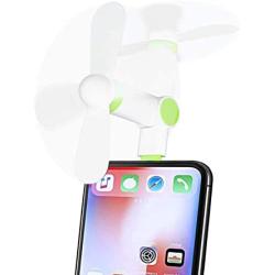 Wuedozue Mini Air Phone Fan Portable Dock Cool Cooler Cell Phone Fan [180 Rotating] Compatible with iPhone 11/11 Pro/11 Pro Max/Xs/Xr/X / 8/8 Plus / 7/7 Plus / 6 / 6s / iPad and More (white)