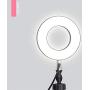 NiSotieb Protable USB Interface Brightness Adjustable Selfie Ring Light with 2 Mobile Phone Holder Desktop Fill Light On-Camera Video Lights for Live Stream/Makeup/YouTube Video