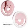 Clip on Selfie Ring Light, Rechargeable Brightness Portable Selfie Fill Light Ring with 36 LED for Universal Smart Phone, Phone Android Phone Photography, Camera Video, Girl Makes up (Pink)