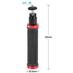 CAMVATE Rubber Hand Grip with 1/4" Ball Head Mount for Photographic Accessory (Red)