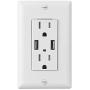 ECOELER 4.8A High Speed Dual USB Wall Outlet, 15A Tamper Resistant Wall Socket USB Outlet,Child Proof Safety,Wall Plate Included, UL Listed Pack of 4