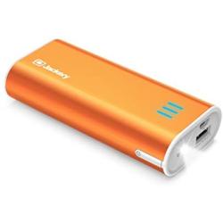 Jackery Portable Travel Charger Bar 6000mAh Power Outdoors Pocket-Sized Ultra Compact External Battery Power Bank Fast Charging Speed with Emergency Flashlight for iPhone, Samsung and Others - Orange