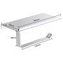 Rainbow-Lee Toilet Paper Holder, Anti-Rust Stainless Steel Toilet Roll Bar with Mobile Phone Holder Stand Shelf, Wall Mounted Tissue Holder for Bathroom