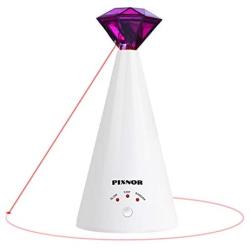 PIXNOR Cat Toy Pet Laser Pointer for Cats Automatic Rotating Catch Training, Adjustable 3 Speeds, Automatic Rest Period, Pretty Diamond Shape, Battery Powered