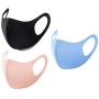 Washable and Reusable Fabric Face Mouth Madks Breathable Face Covering for Summer, 3 Pack_Black/Blue/Orange
