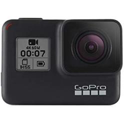 GoPro HERO7 Black Bundle Waterproof Digital Action Camera with Touch Screen (H7 Black + 2 Total Batteries + 64GB SD + Dual Battery Charger)