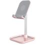 Licheers Cell Phone Stand, Adjustable Phone Stand for Desk Tablet Stand Compatible with iPad, iPhone, Android Smartphone, Nintendo Switch and More 4-11 inch Devices (Pink)
