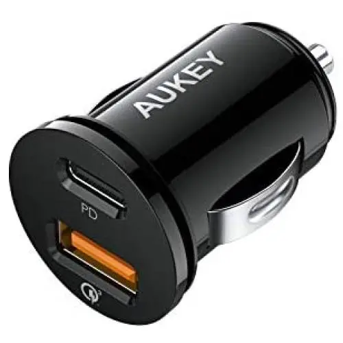 USB C Car Charger, AUKEY 21W Car Charger with Power Delivery 3.0, Fast Car Charger Compatible with iPhone 11 Pro Max XS XR X 8, AirPods, iPad Pro, S9 Note 10, Google Pixel 4 4XL, Nintendo Switch