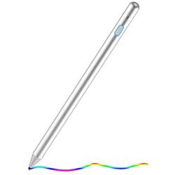 Stylus Pen Digital Pencil Fine Point Active Pen for Touch Screens, Compatible with iPhone iPad and Other Tablets (Silver)