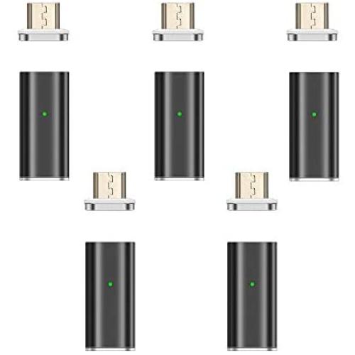 NetDot Gen10 Magnetic Micro USB to Micro USB Adapter Converter(5 Pack Black)