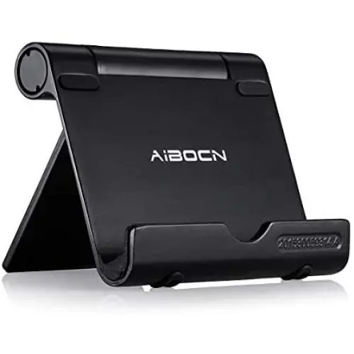 Aibocn Multi-Angle Cell Phone Stand, Adjustable Flodable Holder for Tablets Smartphones and E-Readers Compatible with iPhone iPad Air iPod Samsung Galaxy and More, Black Aibocn Multi-Angle Cell Phone Stand, Adjustable Flodable Holder for Tablets Smartphones and E-Readers Compatible with iPhone iPad Air iPod Samsung Galaxy and More, Black