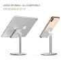 MoKo Phone/Tablet Stand, Adjustable Phone Desktop Holder Cradle Dock, Fit iPhone 11 Pro Max/11 Pro/11, iPad 10.2" 2019, iPhone Xs/XS Max/XR/X, Galaxy S20 6.2", iPad Mini 5 4 3 2(Up to 10"), Silver