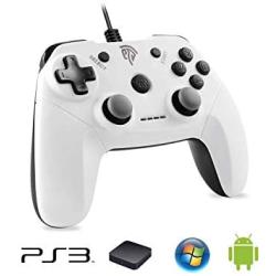 EasySMX EG-C3071 Wired USB Game Controller Joystick with Dual-Vibration Feedback for PC/PS3/TV Box/Android Phones (White)