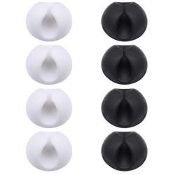 pengxiaomei 8 pcs Cable Clips, Self Adhesive Cord Organizer Cable Holder Durable Cord Management for Table,Car,Wall,Computer,Phone Charging Cable,USB Cable,Mouse,Headphone,Office,Cubicle,ect.