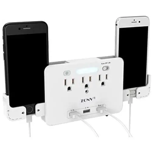 QC3.0 USB Quick Charger Adapter Socket Shelf Outlet Surge Protector Wall Mount Switch with Led Sensor Night Light Phone Holder Electrical Splitter for Office Home School College Dormitory Affiliates QC3.0 USB Quick Charger Adapter Socket Shelf Outlet Surge Protector Wall Mount Switch with Led Sensor Night Light Phone Holder Electrical Splitter for Office Home School College Dormitory Affiliates