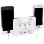 QC3.0 USB Quick Charger Adapter Socket Shelf Outlet Surge Protector Wall Mount Switch with Led Sensor Night Light Phone Holder Electrical Splitter for Office Home School College Dormitory Affiliates