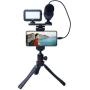 Movo iVlogger- iPhone/Android Compatible Vlogging Kit Phone Video Kit Accessories: Phone Tripod, Phone Mount, LED Light and Cellphone Shotgun Microphone for Phone Video Recording for YouTube, Vlog