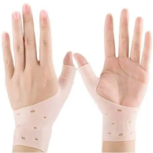 Gel Wrist Brace, Adjustable Braces Elastic Pressure Support Relief Pain from Tenosynovitis, Arthritis, Rheumatism, Carpal Tunnel, Tendonitis, for Right and Left Hands for Men and Women One Pair Beige