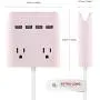 Multi Plug Outlet Extender & Splitter: iHome PowerReach 6ft Extension Cord with 2 Outlets & 4 USB Ports for Multiple Smartphone Charging - Desktop/Magnetic Wall Mounting Charger (Pink) Multi Plug Outlet Extender & Splitter: iHome PowerReach 6ft Extension Cord with 2 Outlets & 4 USB Ports for Multiple Smartphone Charging - Desktop/Magnetic Wall Mounting Charger (Pink)