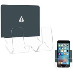 TXesign Adhesive Wall Phone Holder Mount for Smartphones iPhone External Battery Wall Holder Mount (Silky Grey Blue & Transparent)