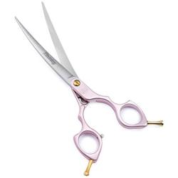 Moontay 6.5" Professional Curved Pet Grooming Scissor, Dog Cat Grooming Shear/Scissor with Ultra-Light Aeronautical Aluminum Handle, 440C Japanese Stainless Steel Grooming Scissor