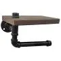 Jamcoly Industrial Pipe Toilet Paper Holder with Rustic Wooden Shelf and Cast Iron Pipe Hardware for Bathroom Washroom Wall Mounted Kit Commercial Grade Metal Modern Jamcoly Industrial Pipe Toilet Paper Holder with Rustic Wooden Shelf and Cast Iron Pipe Hardware for Bathroom Washroom Wall Mounted Kit Commercial Grade Metal Modern