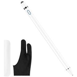 Stylus Pen for Touch Screens, XIRON Rechargeable 1.5 mm Fine Point Active Stylus Pen Smart Digital Pencil Compatible with iPad and Most Tablets High Precise Pencil with Glove