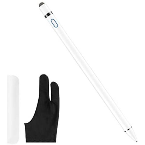 Stylus Pen for Touch Screens, XIRON Rechargeable 1.5 mm Fine Point Active Stylus Pen Smart Digital Pencil Compatible with iPad and Most Tablets High Precise Pencil with Glove