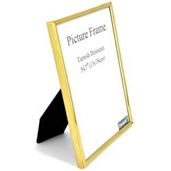 decanit Gold Metal Thin Edge 3.5x5 Picture Frames, Gold Thin Profile Photo Frame 3.5 by 5 Inch,Wall Mount or Tabletop