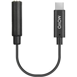 Movo UCMA-1 Female 3.5mm TRS Microphone Adapter Cable to USB Type-C Connector Dongle Compatible with Samsung Galaxy, Pixel, Moto, HTC, iPad Pro Smartphones and Tablets - Optimized for Microphones