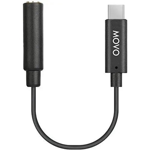 Movo UCMA-1 Female 3.5mm TRS Microphone Adapter Cable to USB Type-C Connector Dongle Compatible with Samsung Galaxy, Pixel, Moto, HTC, iPad Pro Smartphones and Tablets - Optimized for Microphones Movo UCMA-1 Female 3.5mm TRS Microphone Adapter Cable to USB Type-C Connector Dongle Compatible with Samsung Galaxy, Pixel, Moto, HTC, iPad Pro Smartphones and Tablets - Optimized for Microphones