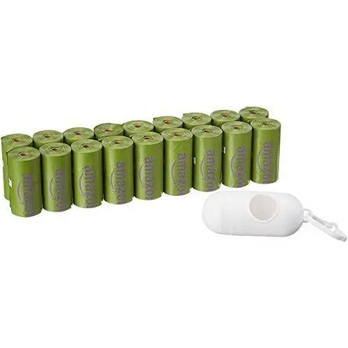 AmazonBasics Scented Dog Poop Bags with Dispenser and Leash Clip, Standard and EPI Additive AmazonBasics Scented Dog Poop Bags with Dispenser and Leash Clip, Standard and EPI Additive