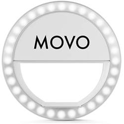 Movo PRL-1 Clip-on Mobile Selfie Ring Light with 36 Ultra-Bright LEDs, 3 Output Levels, Compatible with iPhone, iPad, Android Smartphones, Tablets and Laptops