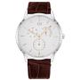 Tommy Hilfiger Mens Stainless Steel Quartz Watch with Leather Crocodile Strap, Brown, 22 (Model: 1710389)