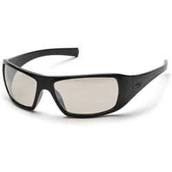 Pyramex Goliath Safety Eyewear, Black Frame, Indoor/Outdoor Mirror Lens