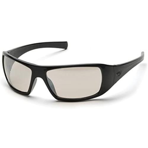 Pyramex Goliath Safety Eyewear, Black Frame, Indoor/Outdoor Mirror Lens