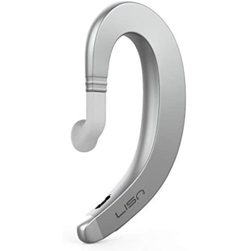 Ear-Hook Bluetooth Headphone,Wireless Non Ear Plug Single Ear Bluetooth Headset with Mic,Painless Wearing Bluetooth Earpiece 8-10 Hrs Playtime for Cell Phone(Silver)