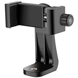 MARRRCH Tripod Phone Mount Holder Head Standard,Tripod Mount Adapter Rotatable Bracket with 1/4 Inch Screw/Adjustable Clip for iPhone, Android Cell Phone, Selfie Stick, Camera Stand (Black)