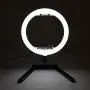 Qiilu 13In 100-240V Portable LED Ring Lamp, 3200K-5600K Dimmable Fill Light Photography Phone Clip Kit (US Plug)