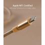 Lightning Cable Apple Certified - Quntis iPhone Charger 3Pack 3ft 6ft 10ft Nylon Braided USB Fast Charging Cord Compatible with iPhone 11 Pro X Xs Max XR 8 7 6 Plus iPad Pro Airpods and More, Gold
