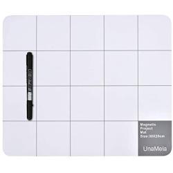 Magnetic Pro Mat Unamela large size writing note mat with dry erase pen - preventing losing screws when repairing cell phone,laptop or other electronics (11.8x9.8)