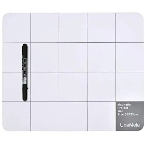 Magnetic Pro Mat Unamela large size writing note mat with dry erase pen - preventing losing screws when repairing cell phone,laptop or other electronics (11.8x9.8)