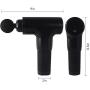 PRACMANU 6 Speed Muscle Massage Gun Handheld Electric Body Massager Gun Tool Machine Vibration Cordless 7.4V Black