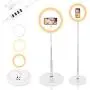 11.5" Selfie Ring Light with Stand and Phone Holder,Foldable Makeup Light 22" - 66” Stretchable Portable Selfie Desk Fill Light for Indoor Outdoor Live Stream/Makeup/YouTube/Tiktok/Vlogging,White 11.5" Selfie Ring Light with Stand and Phone Holder,Foldable Makeup Light 22" - 66” Stretchable Portable Selfie Desk Fill Light for Indoor Outdoor Live Stream/Makeup/YouTube/Tiktok/Vlogging,White
