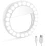 Selfie Ring Light, XINBAOHONG Rechargeable Clip-on Selfie Fill Light with 48 LED for iPhone/Android Smart Phone Photography, Camera Video, Girl Makes up(White)