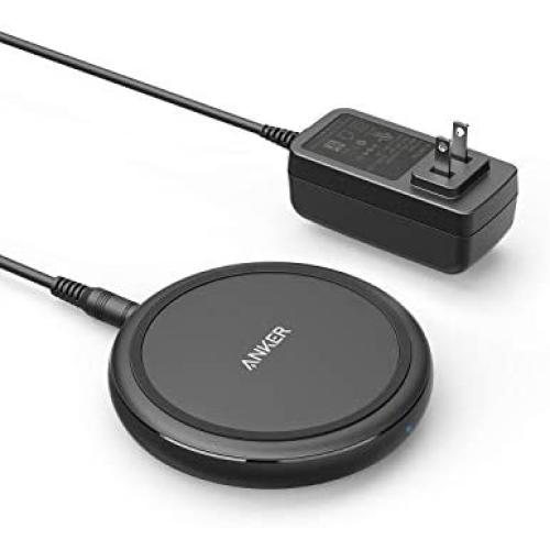 Anker Wireless Charger with Power Adapter, PowerWave II Pad, Qi-Certified 15W Max Fast Wireless Charging Pad for iPhone 11, 11 Pro, Xs, Xs Max, XR, X, 8, Galaxy S10 S9 S8, Note 10 Note 9 Note 8 & More