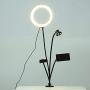 Qiilu Adjustable Selfie Ring Light, Universal Fill Lights with Support Bracket/Phone Clip/Mic Holder for Live Broadcast