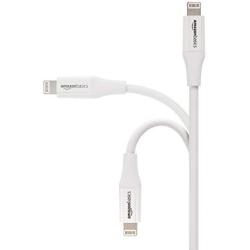 AmazonBasics Lightning to USB A Cable, Advanced Collection, MFi Certified Apple iPhone Charger, White, 6 Foot, 2 Pack