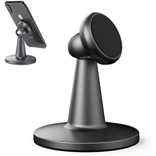 Magnetic Phone Stand Desk, enGMOLPHY Desktop Cell Phone Holder, Compatible with All Android Smartphones, iPhone 11 Xs XR 8 X 7 6 6s Plus, Kindle, Desk Accessories for Home and Office(Gray)
